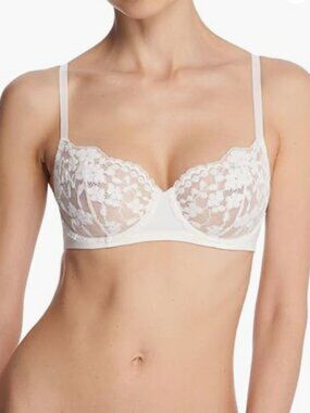 Natori Women's Plush Romance Balconette Underwire Bra White Size 32DDD 8184